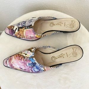 Icon Leather Mules Sacchetto Maurice Prendergast “Rockport, Mass.” Shoes. Size 6